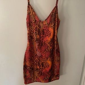 Snakeskin print mini dress